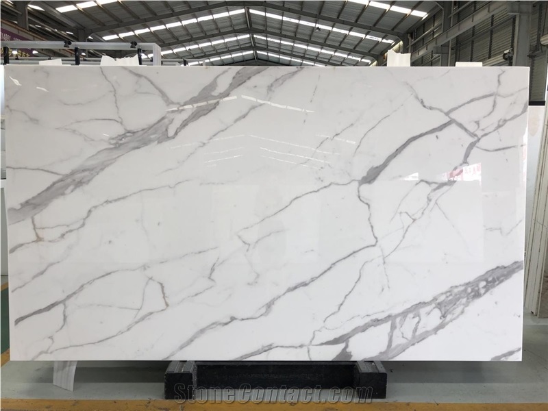 High Quality Calacatta White Nano Glass Big Slabs
