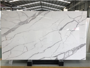 High Quality Calacatta White Nano Glass Big Slabs