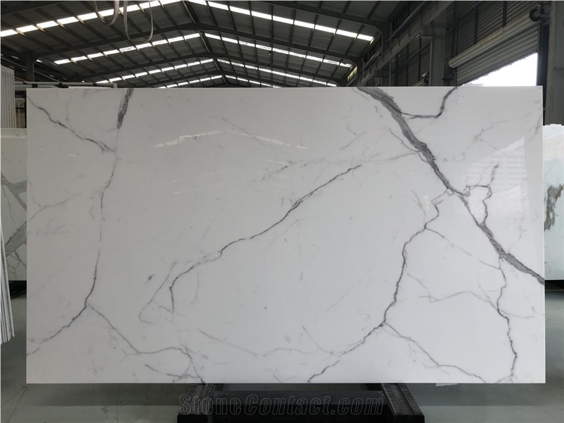 High Quality Calacatta White Nano Glass Big Slabs