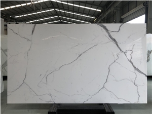 High Quality Calacatta White Nano Glass Big Slabs