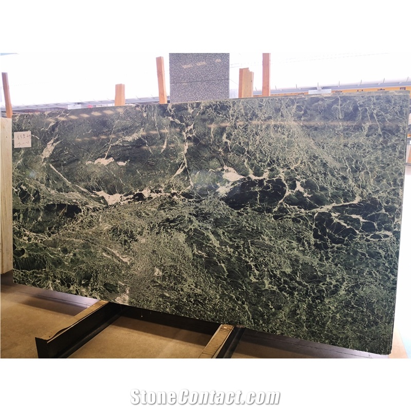 Prada Green Marble Kitchen Design