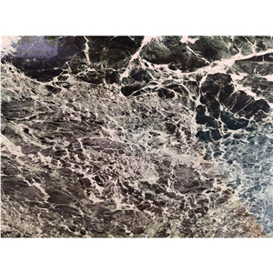Prada Green Marble Kitchen Design