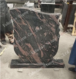 Aurora/Single Upright Stone Headstone with Cross
