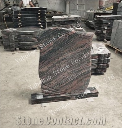 Aurora/Single Upright Stone Headstone with Cross