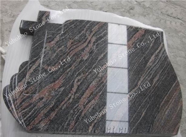 Aurora/Single Upright Stone Headstone with Cross