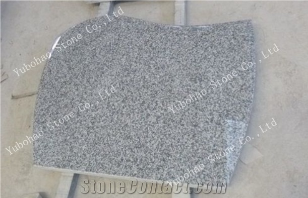 G603/North White/Carved Cross Granite Tombstone