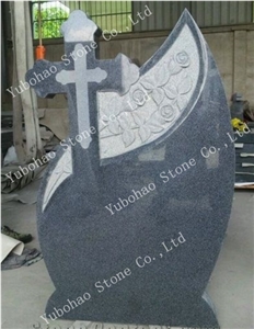 G654/Granite Single Cross Tombstone/Headstone