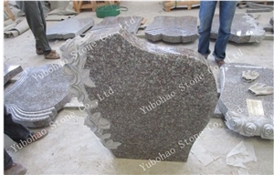 Misty Brown/Granite Engraved Monuments with Flower