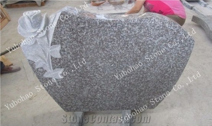 Misty Brown/Granite Engraved Monuments with Flower