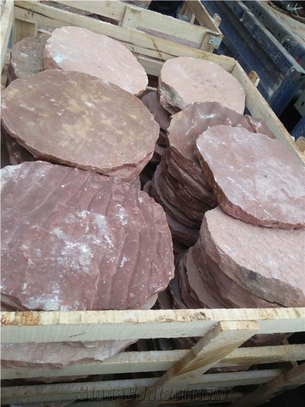 Natural Garden 40/40 Pink Sepping Round Stone
