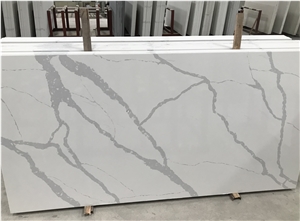 Artificial Calacatta Quartz Stone White Slab Price