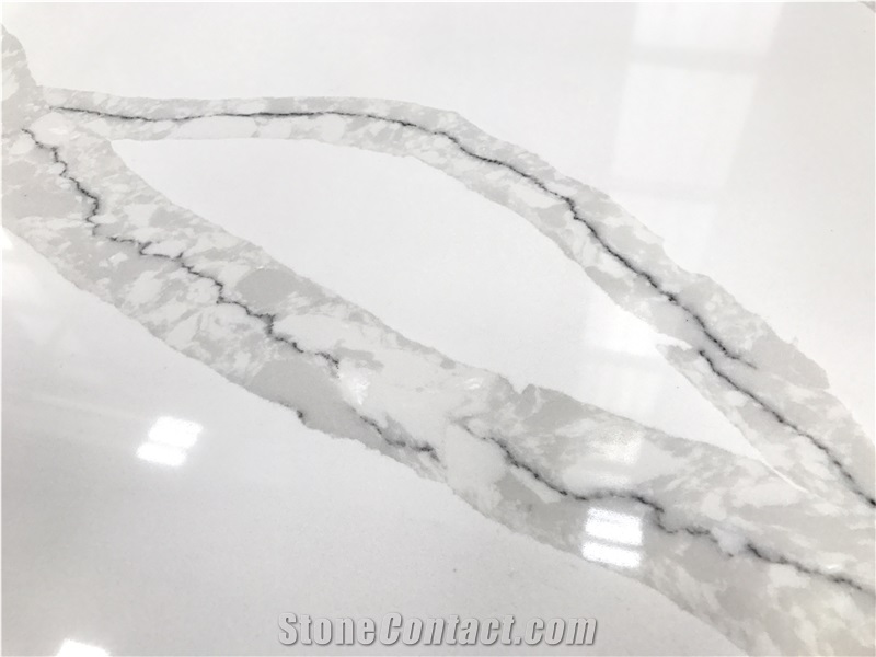 Artificial Quartz Slabs Calacatta White Stone