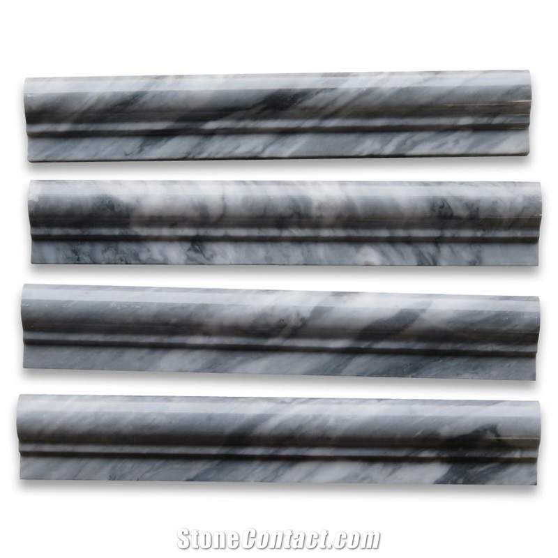 Bardiglio 2x12 Chair Rail Bullnose Trim Molding