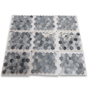 Bardiglio Gray 2 Inch Hexagon Mosaic Tile Polished