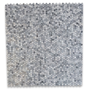 Bardiglio Gray 3/4 Penny Round Mosaic Polished