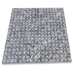 Bardiglio Gray Target Pinwheel Mosaic Carrara Dots