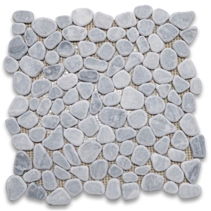 Bardiglio River Rocks Pebble Stone Mosaic Tumbled
