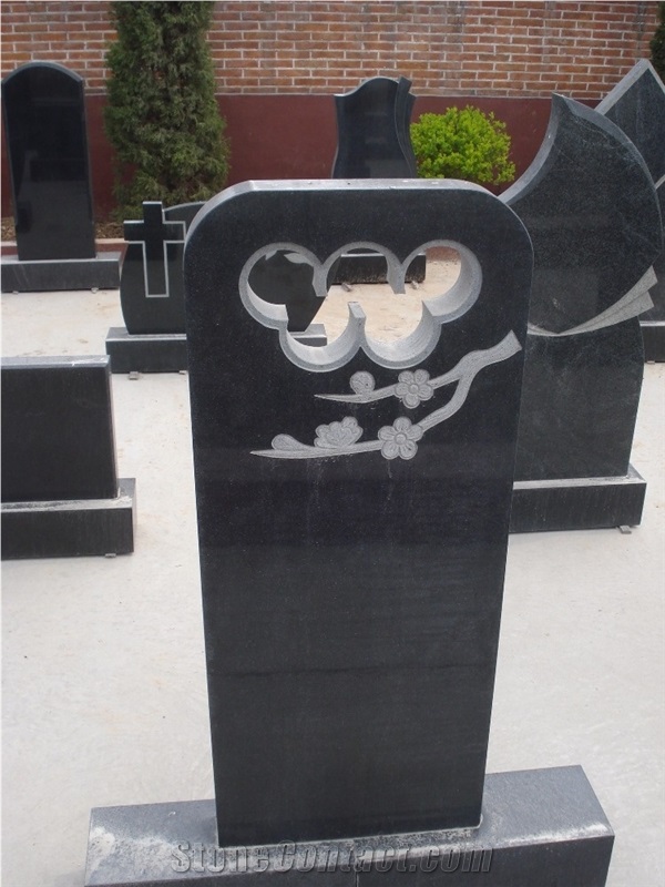 Black Polished Cross and Single Monuments