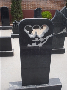 Black Polished Cross and Single Monuments
