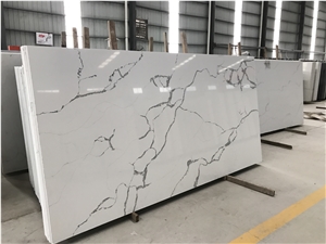 Bookmatch Calacatta White Quartz Slabs