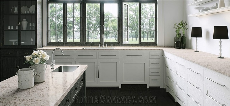 Caesar Quartz Artificial Stone Kitchen Countertop