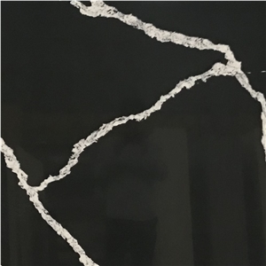 Calacatte Black Quartz Slab for Bathroom