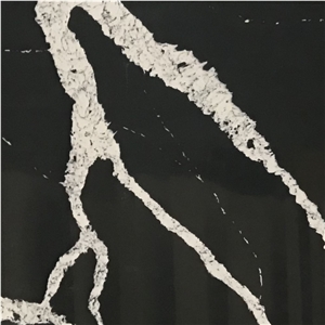Calacatte Black Quartz Slab for Bathroom