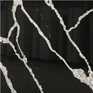 Calacatte Black Quartz Slab for Bathroom