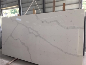Calacatte White Quartz for Bathroom Sinks Ms7004