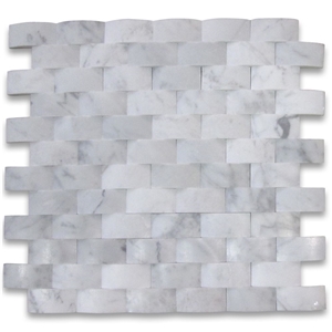 Carrara 3d Cambered 1x2 Brick Curved Arched Mosaic