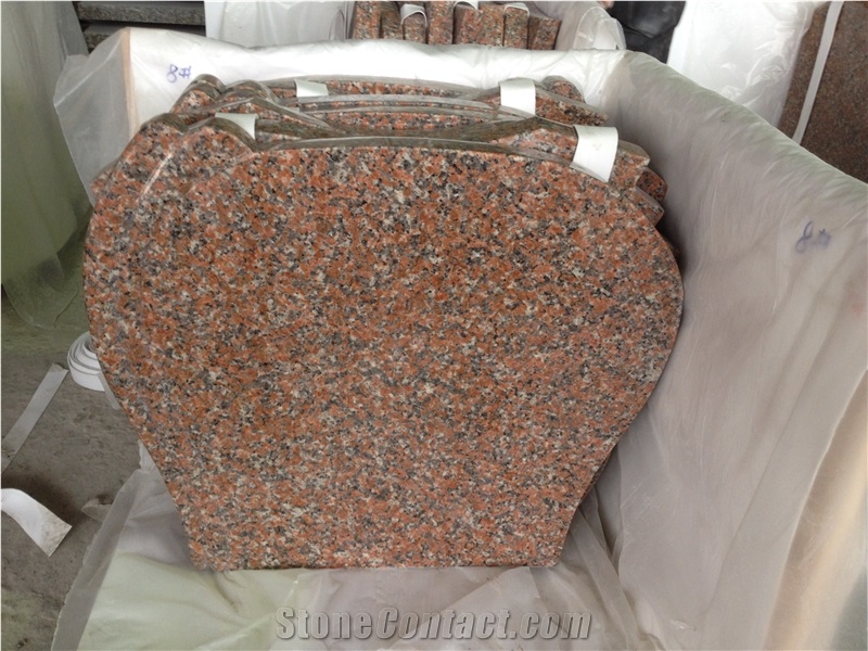China Maple Leaf Red Granite Popular Tombstone