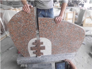 China Maple Leaf Red Granite Popular Tombstone