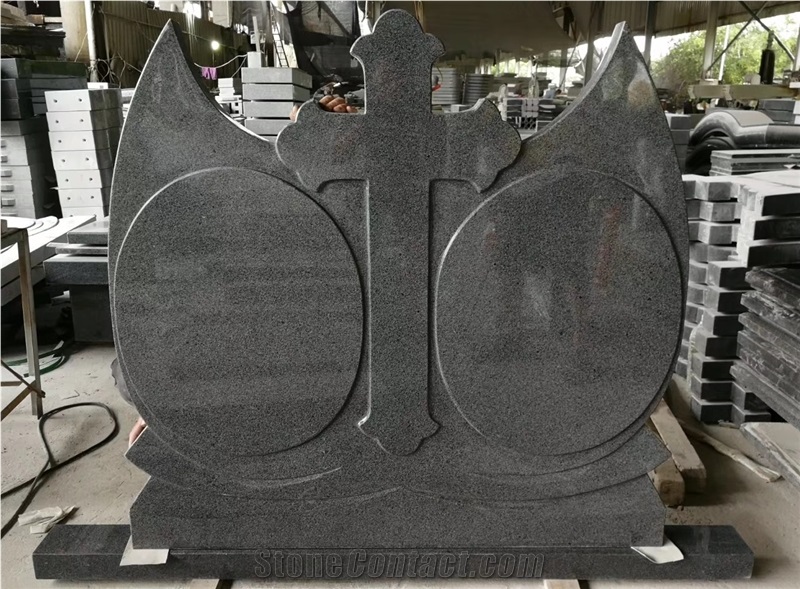 Croatian Style Grey Granite Tombstones