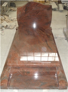 Dark Red Granite Family Monuments