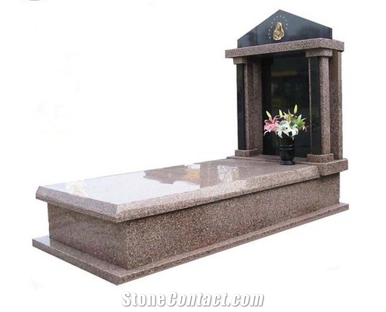 Double Angel Grey Granite Gravestones