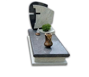 Double Angel Grey Granite Gravestones