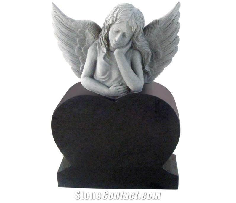Double Heart Red Granite Monuments