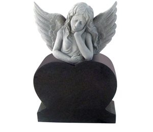 Double Heart Red Granite Monuments