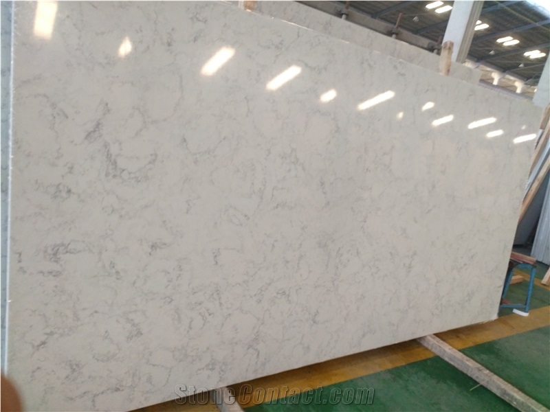 Engineered Quartz Carrara White for Countertop Ms6001