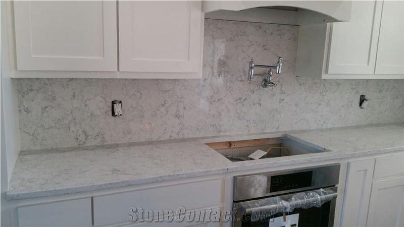 Engineered Quartz Carrara White for Countertop Ms6001