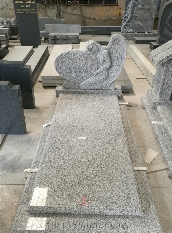 Engraved Pet Gravestone with Weeping Angel