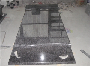 European Polished Grey Granite Graving Tombstone