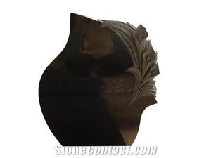 European Style Black Colors Upright Headstone