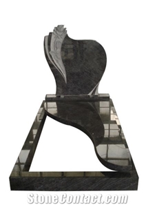 European Style Black Colors Upright Headstone
