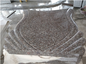 European Style Gravestones with Red Granite