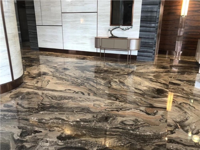 Frappuccino Brown Marble Pattern Slabs
