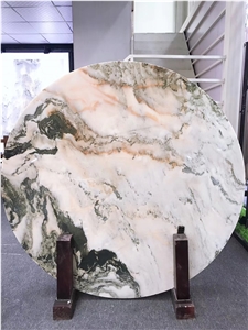 Landscape Painting Stone Round Table Top