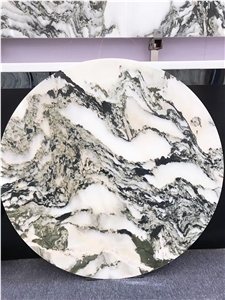 Landscape Painting Stone Round Table Top