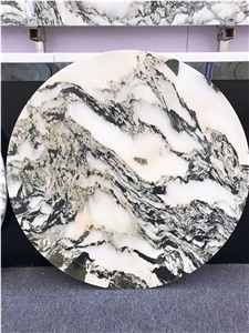 Landscape Painting Stone Round Table Top