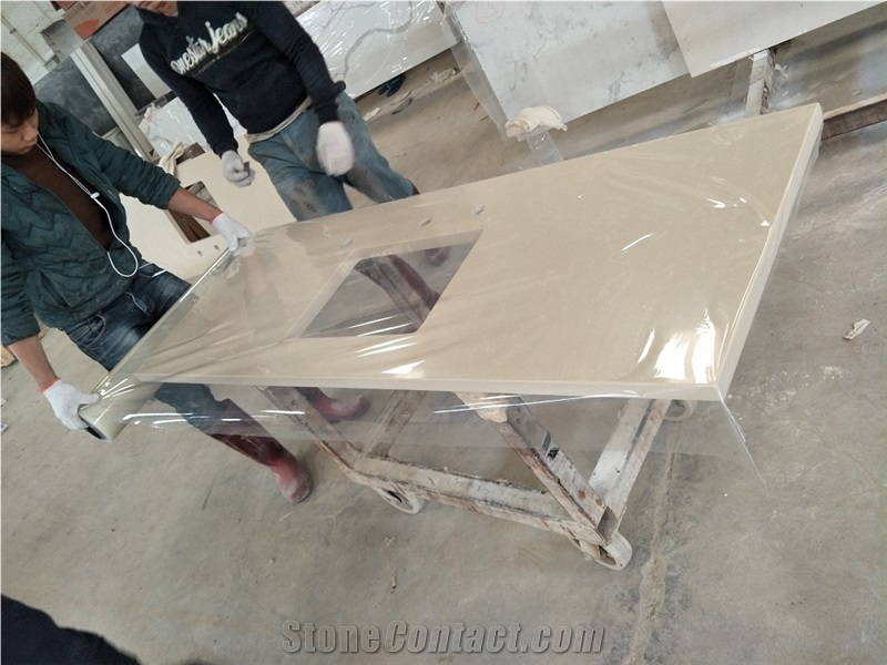 Marjan Beige Engineered Quartz Countertops Ms6805